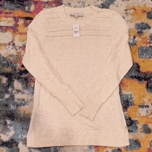 LOFT Light Beige Women's Crew Neck Sweater
